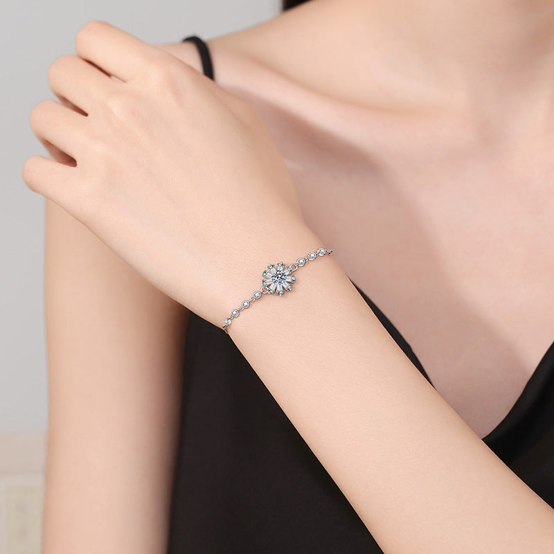 [Loran]RADIANT ICY CRYSTAL SUNFLOWER MOISSANITE BRACELET