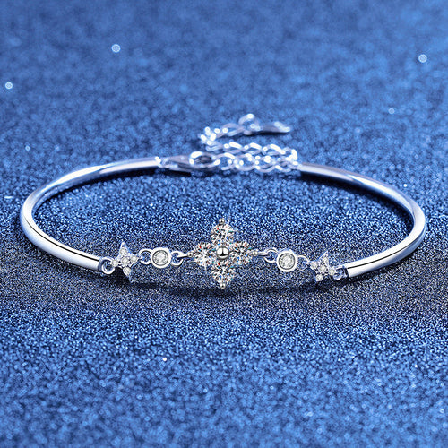 [Loran]CLOVER & TWIN-STAR MOISSANITE BRACELET