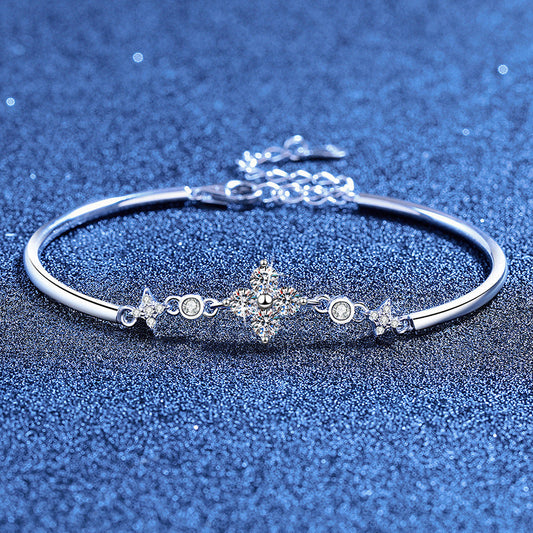 [Loran]CLOVER & TWIN-STAR MOISSANITE BRACELET