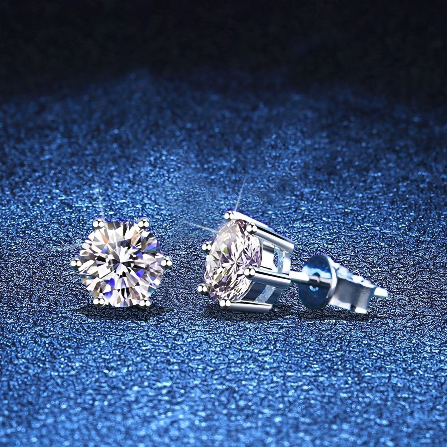 [Loran]SIX-PRONG MOISSANITE EARRINGS