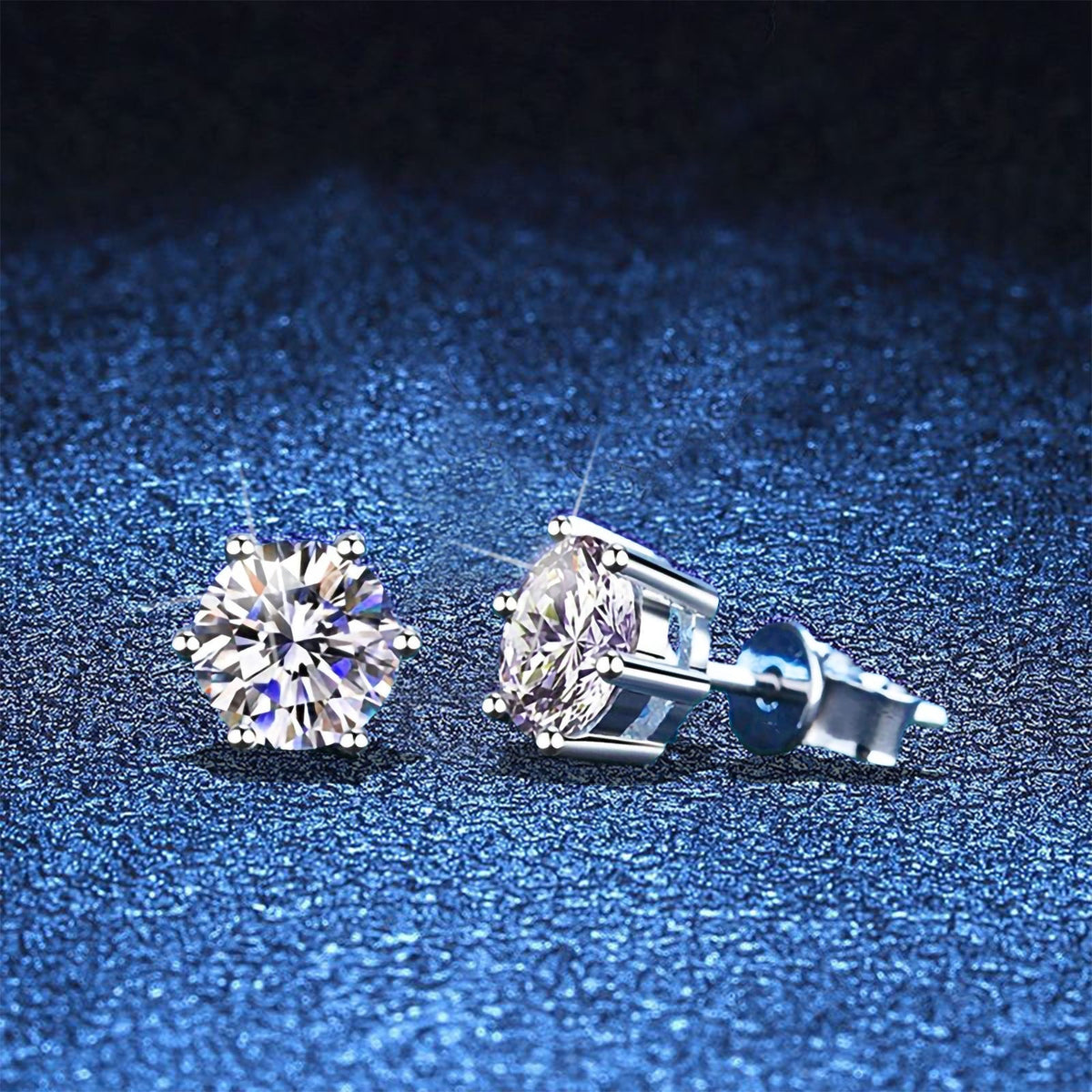 [Loran]SIX-PRONG MOISSANITE EARRINGS