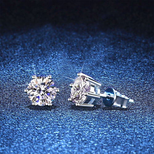 [Loran]SIX-PRONG MOISSANITE EARRINGS