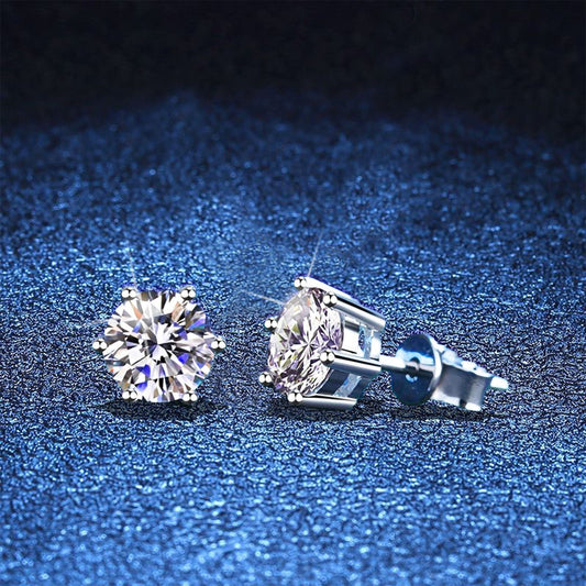 [Loran]SIX-PRONG MOISSANITE EARRINGS