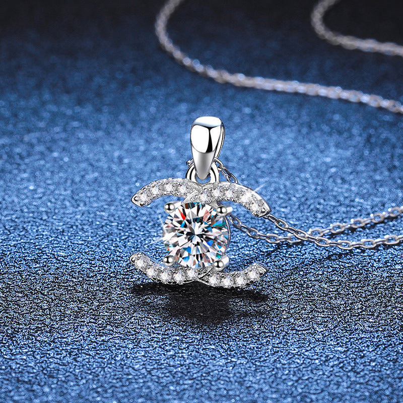 [Loran]CLASSIC INTERLOCKING MOISSANITE PENDANT NECKLACE