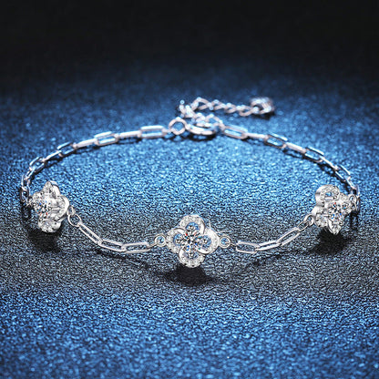 [Loran]TRIPLE-CLOVER MOISSANITE BRACELET