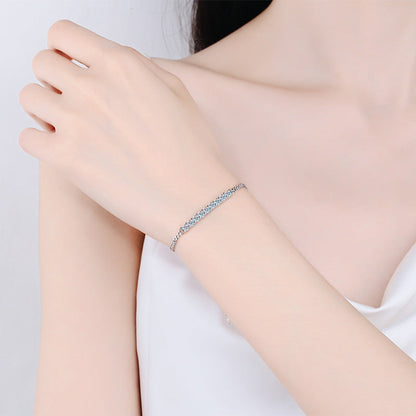 [Loran]SMILING CURVE MOISSANITE BRACELET