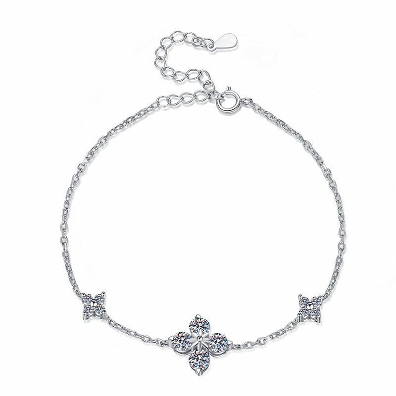 [Loran]CLOVER LUCKY CHARM MOISSANITE BRACELET