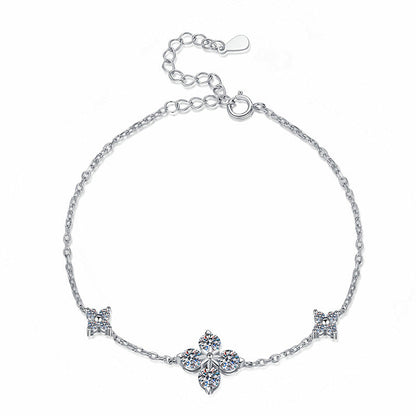 [Loran]CLOVER LUCKY CHARM MOISSANITE BRACELET