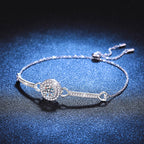 [Loran]INTERLOCKING HEART & CIRCLE MOISSANITE BRACELET