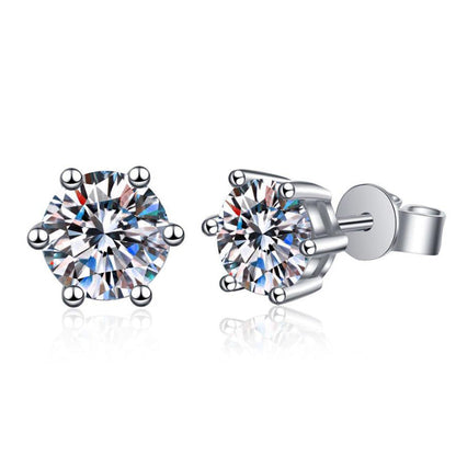 [Loran]SIX-PRONG MOISSANITE EARRINGS