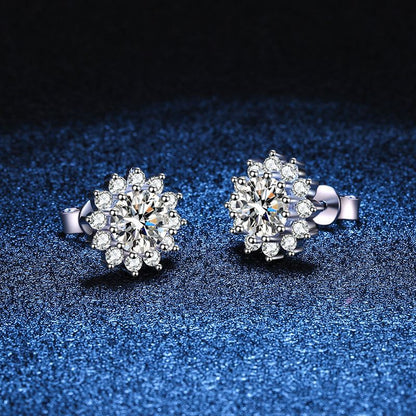 [Loran]BLOOMING SUNFLOWER MOISSANITE STUD EARRINGS