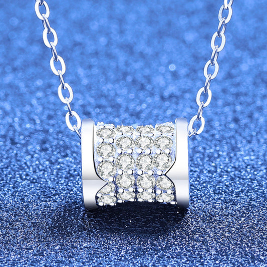 [Loran]FULL-PAVE "HOURGLASS" MOISSANITE NECKLACE
