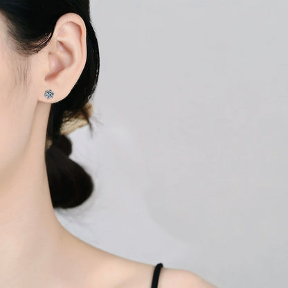[Loran]SIX-PRONG MOISSANITE EARRINGS
