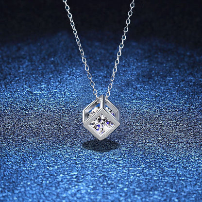 [Loran]GEOMETRIC SUGAR-CUBE MOISSANITE NECKLACE