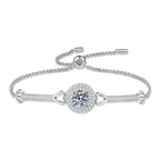 [Loran]INTERLOCKING HEART & CIRCLE MOISSANITE BRACELET