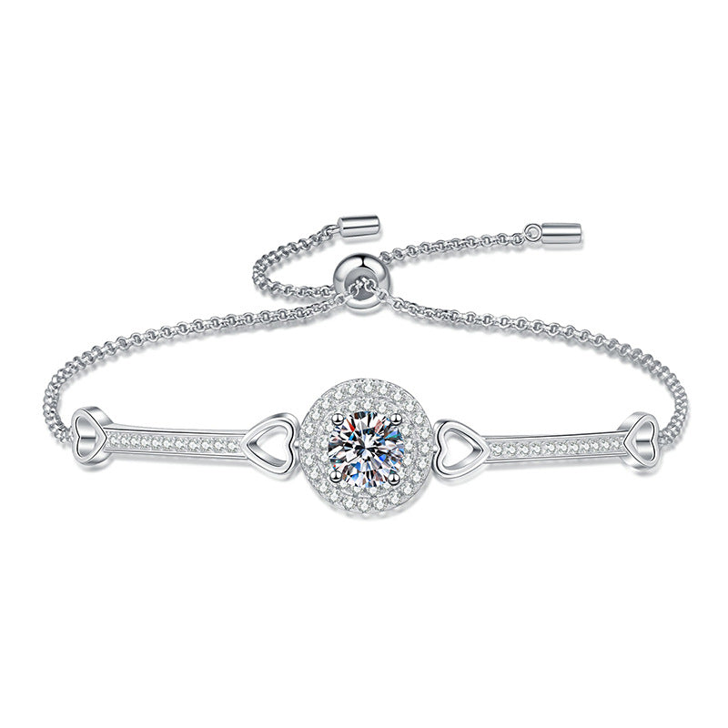 [Loran]INTERLOCKING HEART & CIRCLE MOISSANITE BRACELET