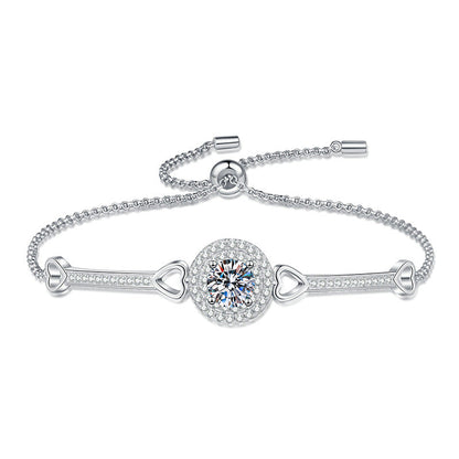 [Loran]INTERLOCKING HEART & CIRCLE MOISSANITE BRACELET