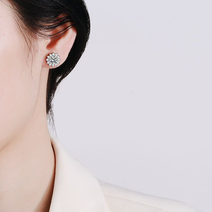 [Loran]BLOOMING SUNFLOWER MOISSANITE STUD EARRINGS