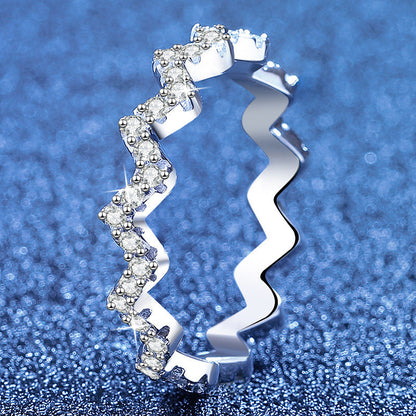 [Loran]CHIC WAVY MOISSANITE ETERNITY RING