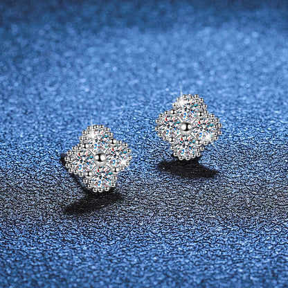 [Loran]ELEGANT FOUR-LEAF CLOVER MOISSANITE STUD EARRINGS