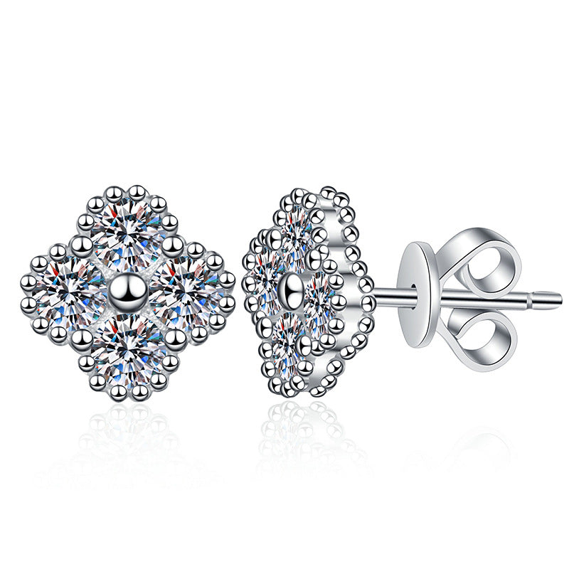 [Loran]ELEGANT FOUR-LEAF CLOVER MOISSANITE STUD EARRINGS