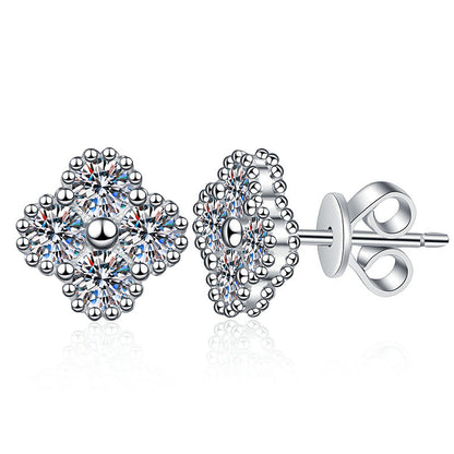 [Loran]ELEGANT FOUR-LEAF CLOVER MOISSANITE STUD EARRINGS