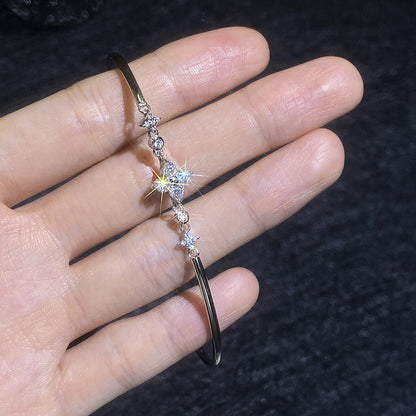 [Loran]CLOVER & TWIN-STAR MOISSANITE BRACELET