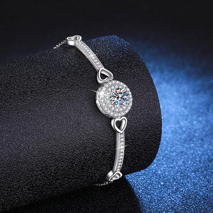 [Loran]INTERLOCKING HEART & CIRCLE MOISSANITE BRACELET