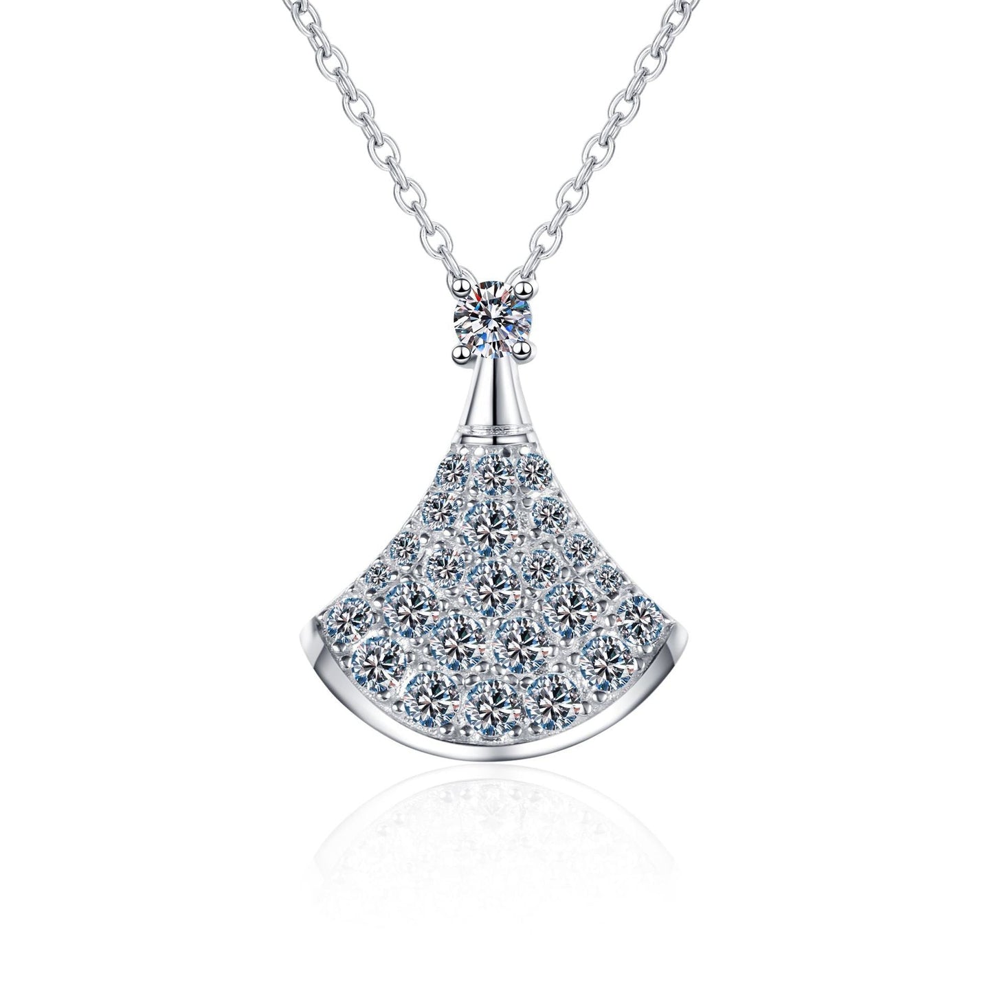 [Loran]ELEGANT FAN-SHAPED MOISSANITE PENDANT NECKLACE
