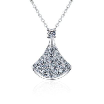 [Loran]ELEGANT FAN-SHAPED MOISSANITE PENDANT NECKLACE