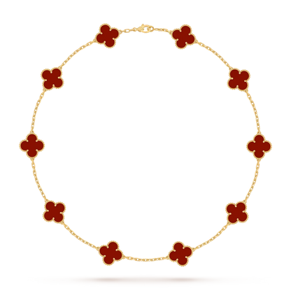 [Loran]CLASSIC LUCKY 10-MOTIF CLOVER NECKLACE GOLD COLLECTION