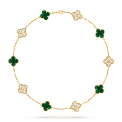 [Loran]CLASSIC LUCKY 10-MOTIF CLOVER NECKLACE GOLD COLLECTION
