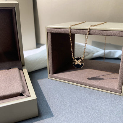 [Loran]JEUX DE ROSE GOLD DIAMOND NECKLACE