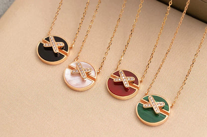 [Loran]JEUX DE ROSE GOLD DIAMOND NECKLACE
