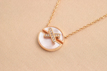 [Loran]JEUX DE ROSE GOLD DIAMOND NECKLACE