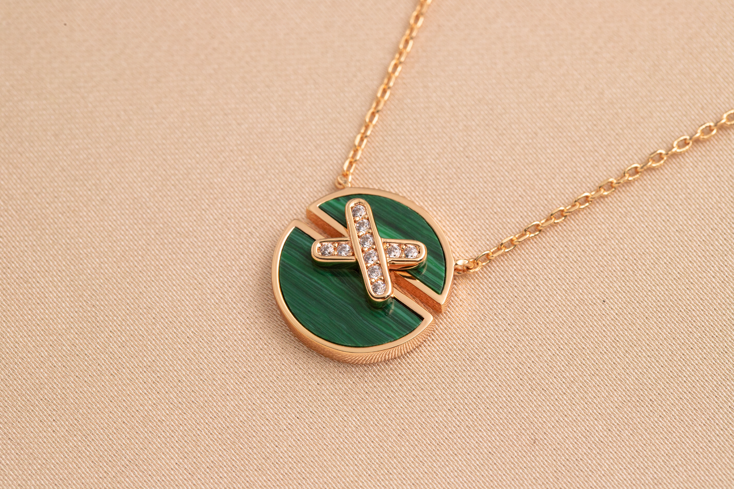 [Loran]JEUX DE ROSE GOLD DIAMOND NECKLACE