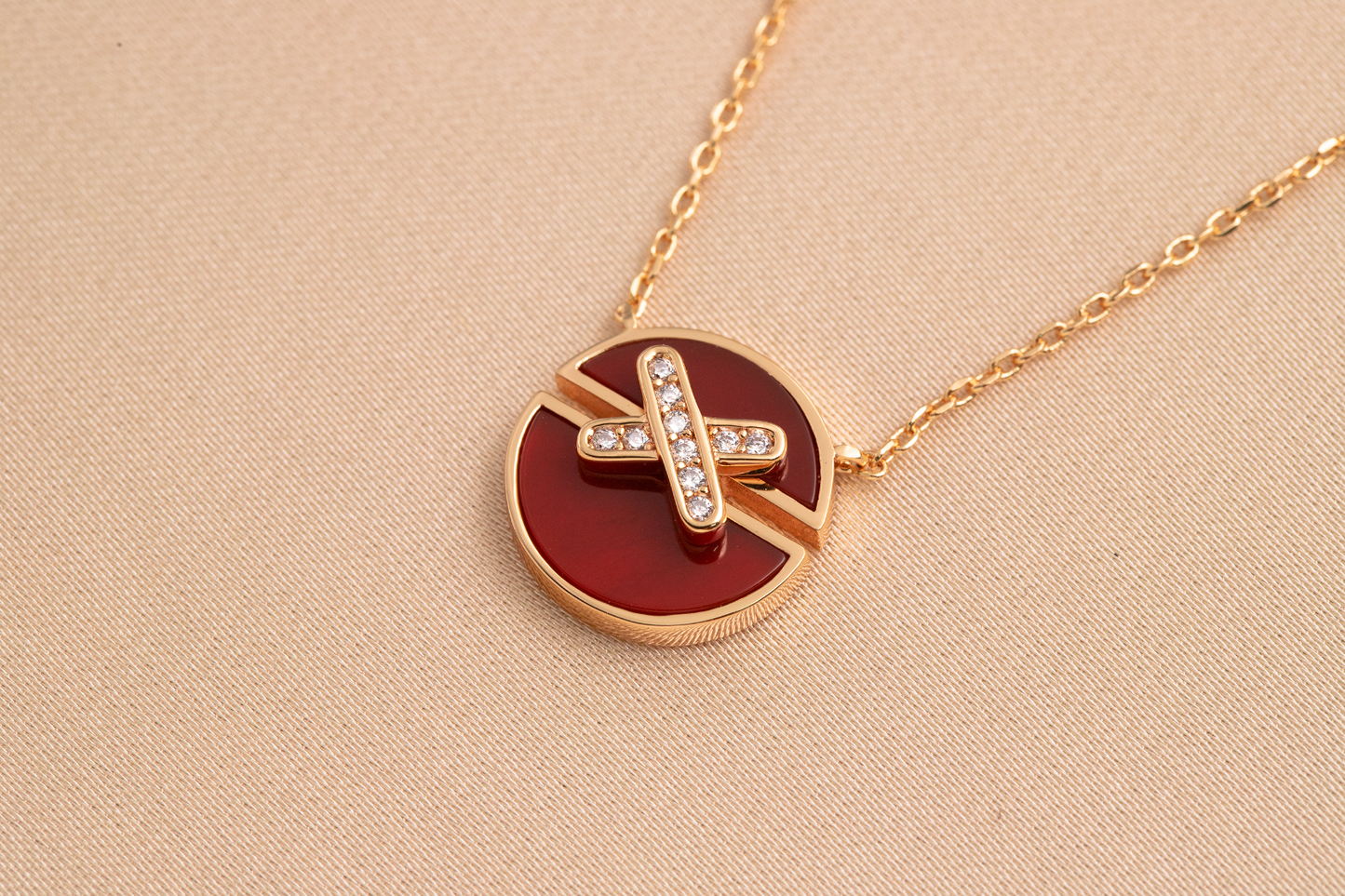 [Loran]JEUX DE ROSE GOLD DIAMOND NECKLACE