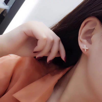 [Loran]JEUX DE GOLD DIAMOND EARRINGS