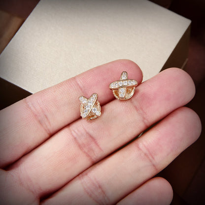 [Loran]JEUX DE GOLD DIAMOND EARRINGS