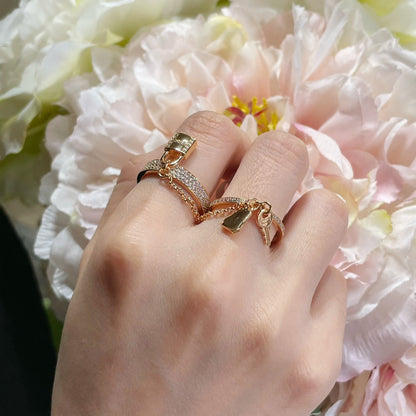 [Loran]HM KELLY CLOCHETTE DOUBLE RING IN  WITH DIAMONDS