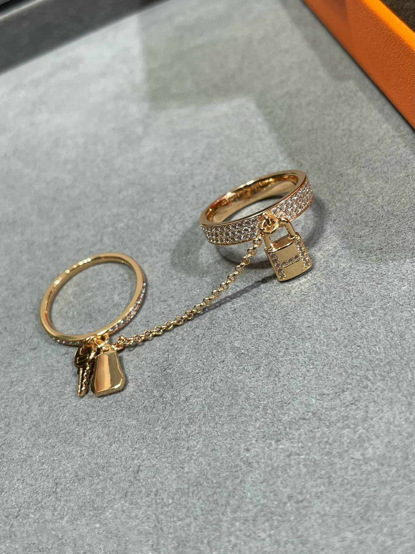 [Loran]HM KELLY CLOCHETTE DOUBLE RING IN  WITH DIAMONDS