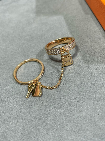[Loran]HM KELLY CLOCHETTE DOUBLE RING IN  WITH DIAMONDS