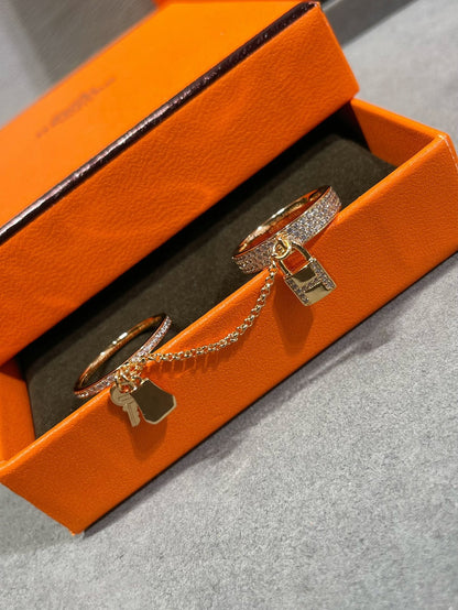 [Loran]HM KELLY CLOCHETTE DOUBLE RING IN  WITH DIAMONDS
