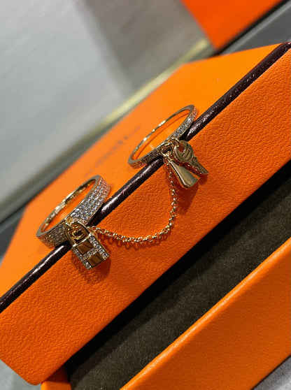[Loran]HM KELLY CLOCHETTE DOUBLE RING IN  WITH DIAMONDS