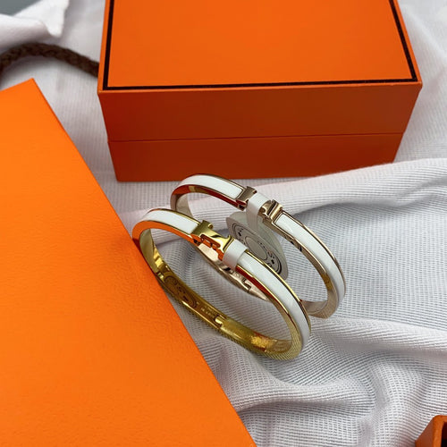 [Loran]CLASSIC HM CLIC WHITE 8MM ENAMEL BRACELET