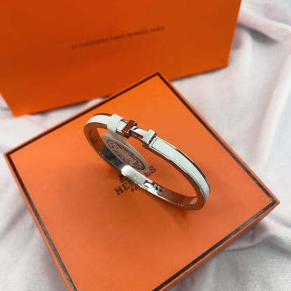[Loran]CLASSIC HM CLIC WHITE 8MM ENAMEL BRACELET