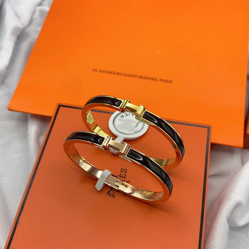 [Loran]CLASSIC HM CLIC BLACK 8MM ENAMEL BRACELET