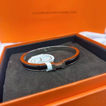 [Loran]CLASSIC HM CLIC BLACK 8MM ENAMEL BRACELET