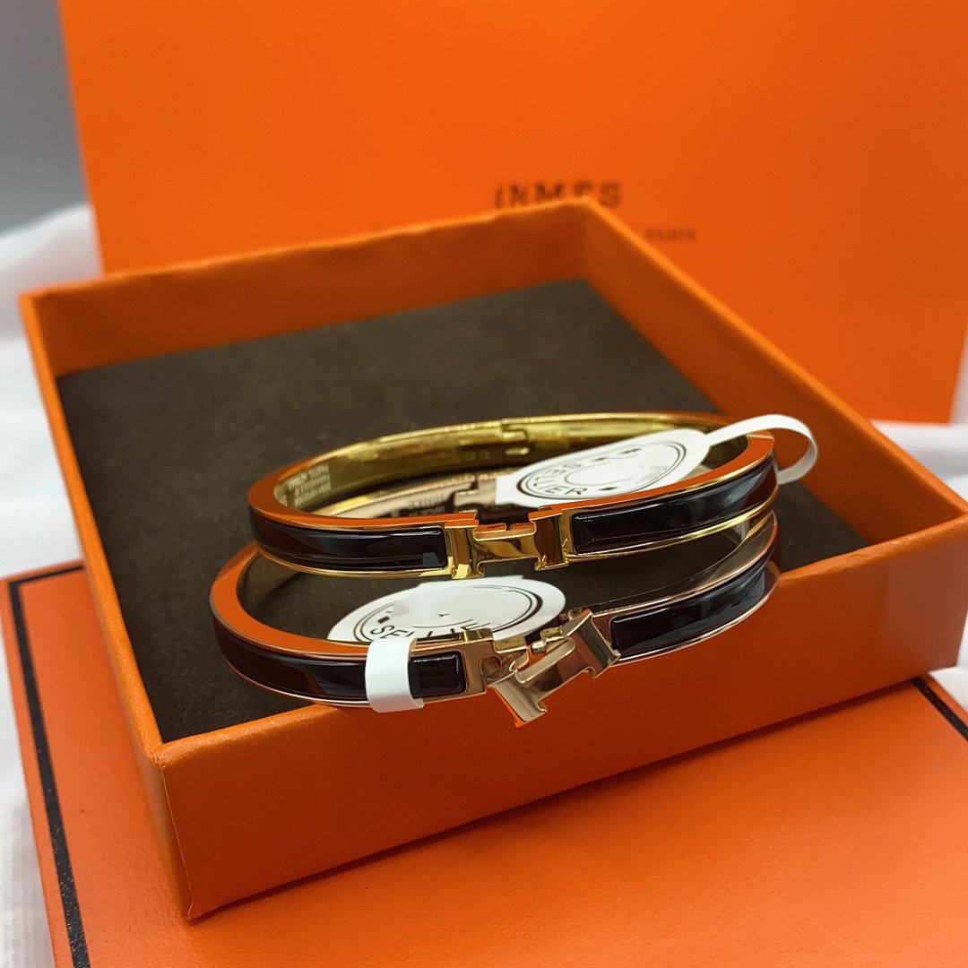 [Loran]CLASSIC HM CLIC BLACK 8MM ENAMEL BRACELET