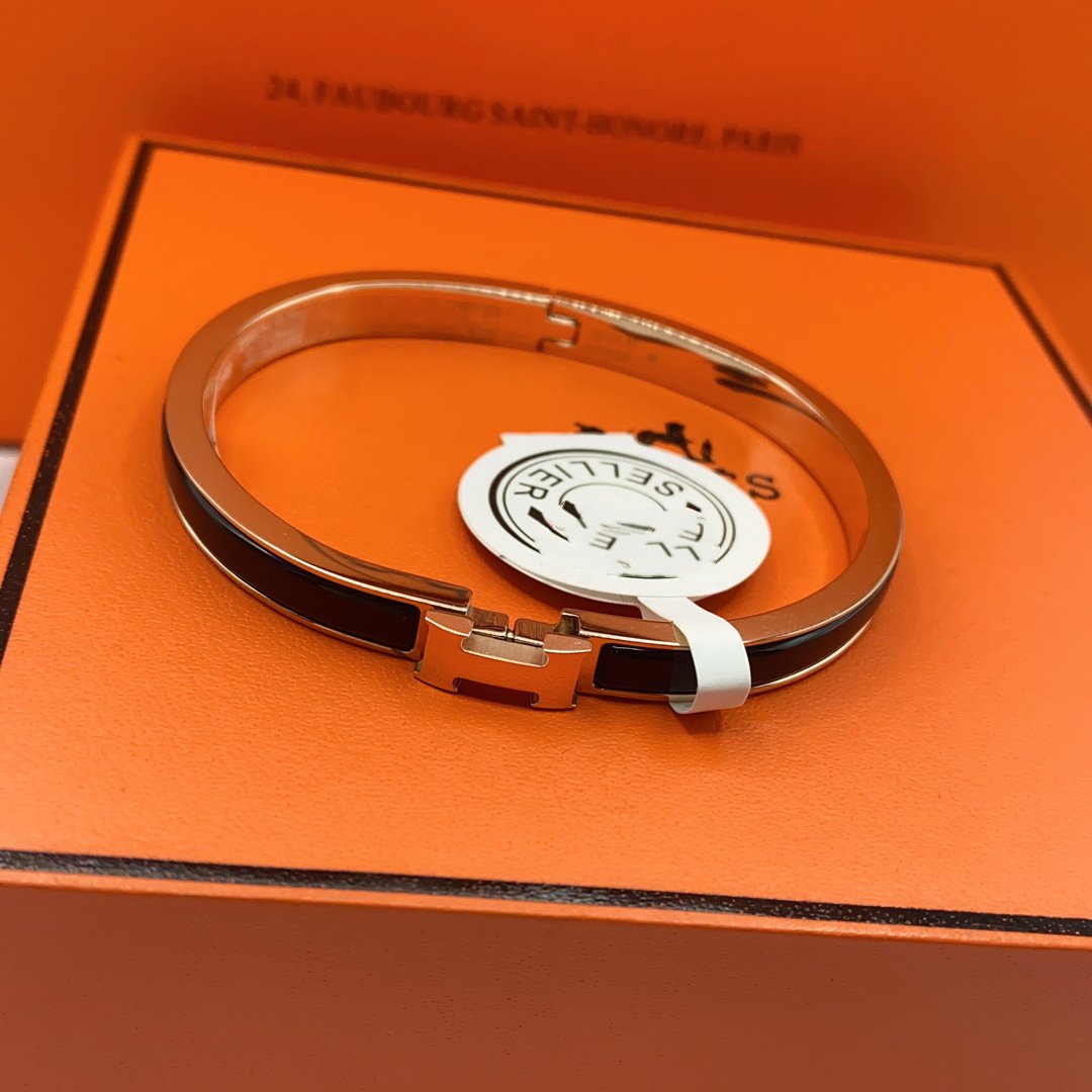 [Loran]CLASSIC HM CLIC BLACK 8MM ENAMEL BRACELET
